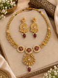 Traditional Kundan-Inspired Gold-Tone Necklace & Earrings Set
Description