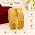 1 Gram Gold-Plated Designer Kade | Traditional Wide Bangles,pair of 2 bangles
