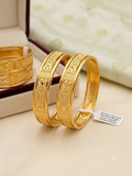 Premium 1 Gram Gold-Plated Traditional Heart Pattern Kada Set,pair of 2 bangles