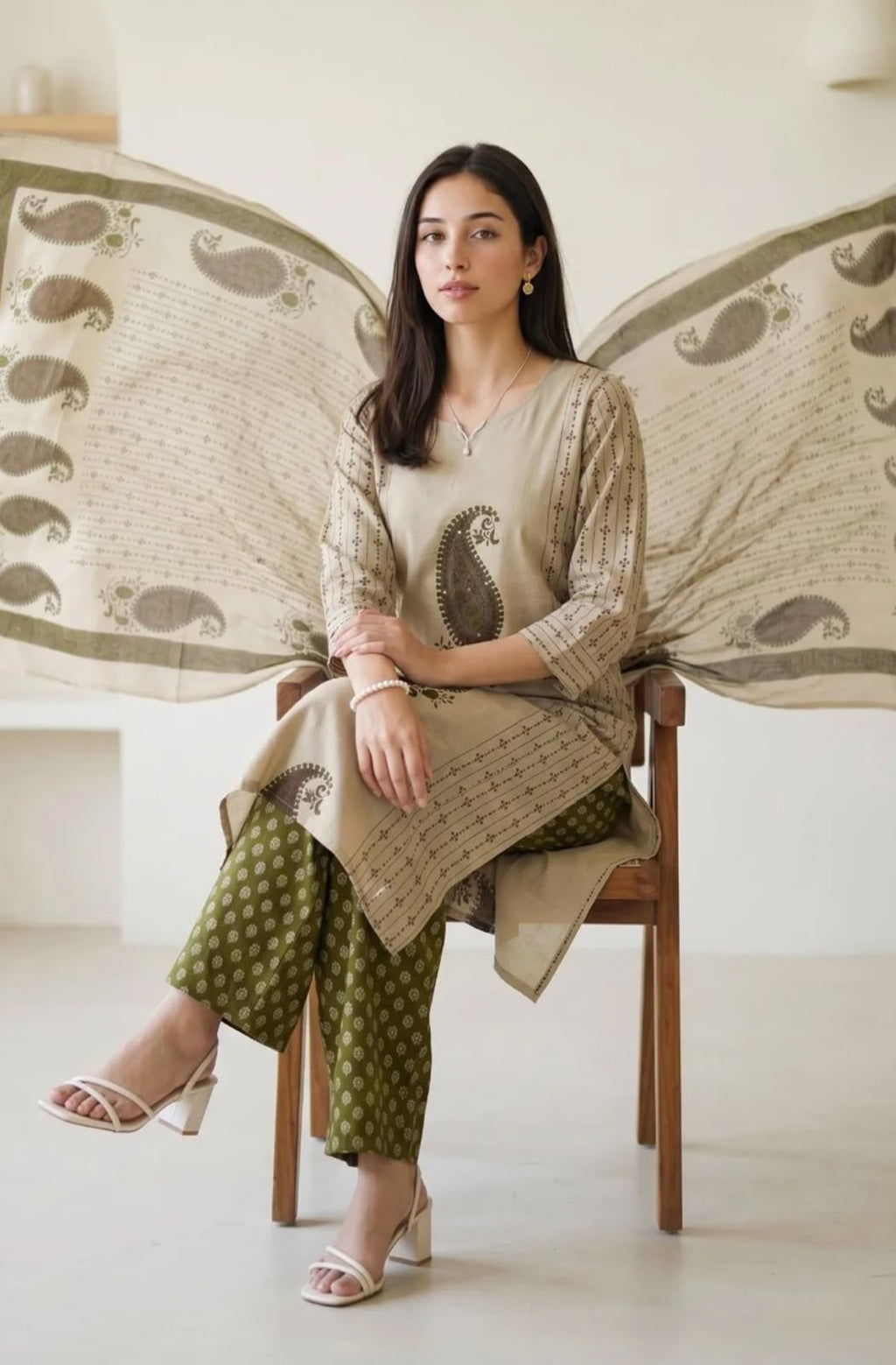 Pure cotton 3-piece suit