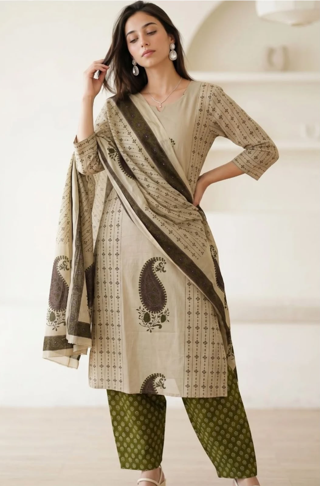 Pure cotton 3-piece suit