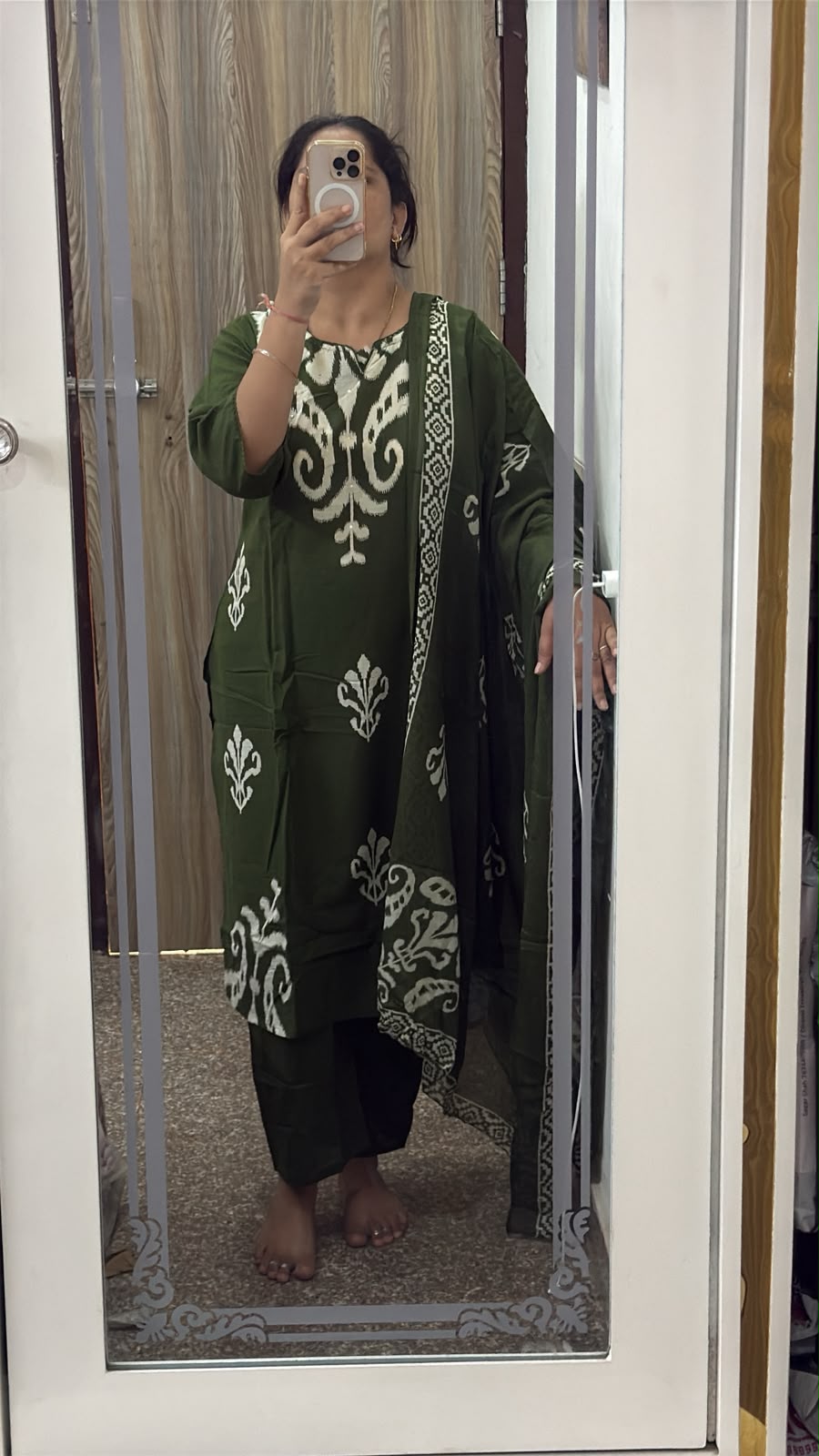 Pure Cotton Ikat Print Suit – 3-Piece Ethnic Set