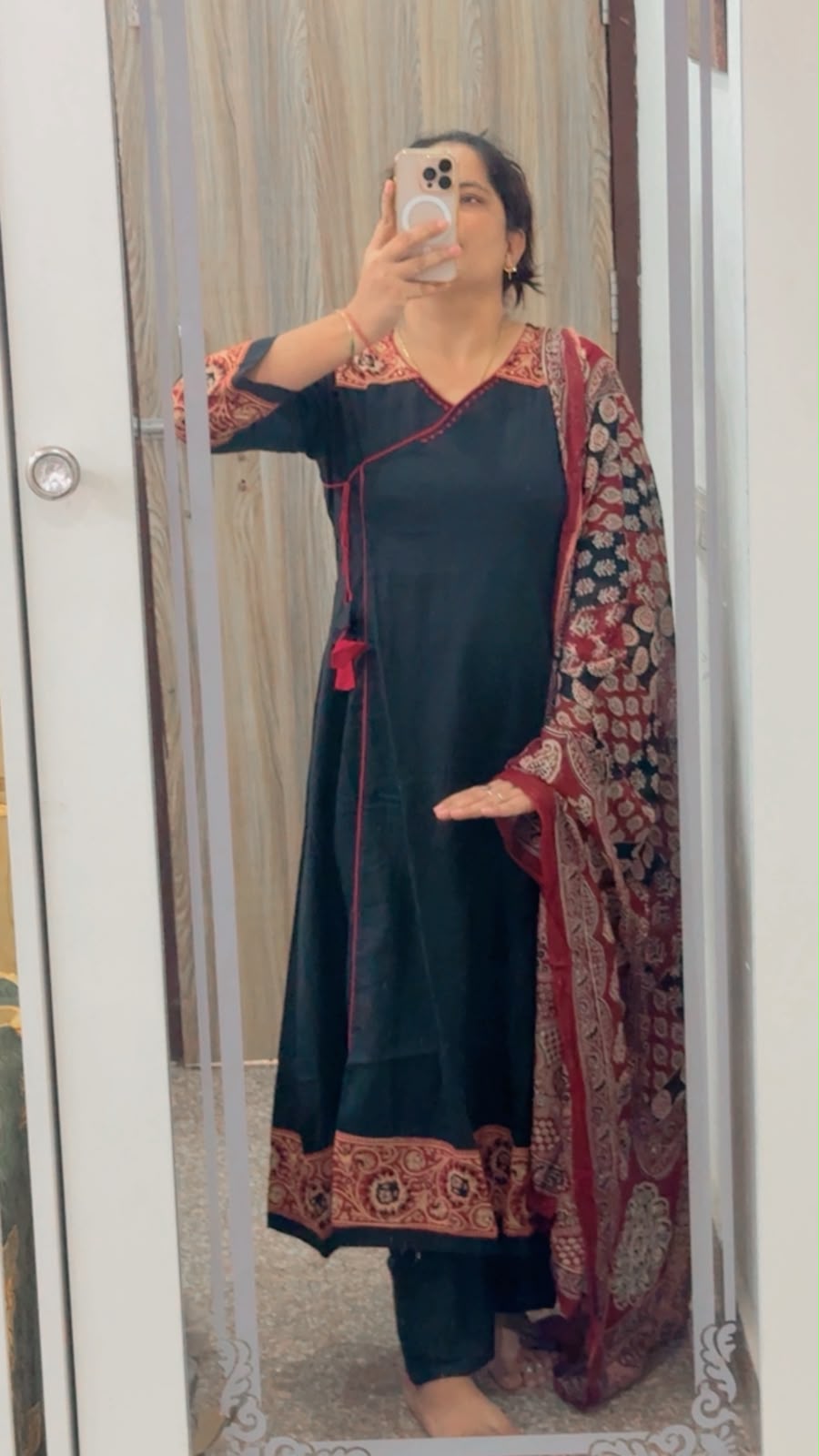 Pure Cotton Angrakha Anarkali set