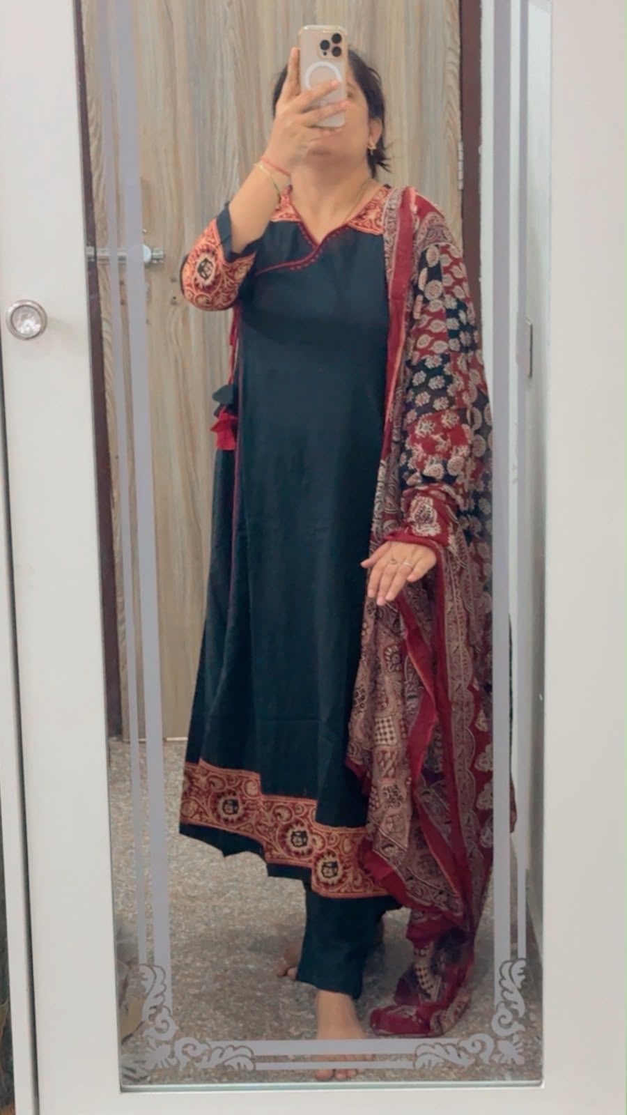 Pure Cotton Angrakha Anarkali set